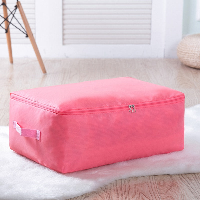 Closet Organizer 130g Simple Pure Color Wrap Clutter Storage Bag Zip Lock Plastic Bag Luggage Organizer Oxford Quilt Storage Bag