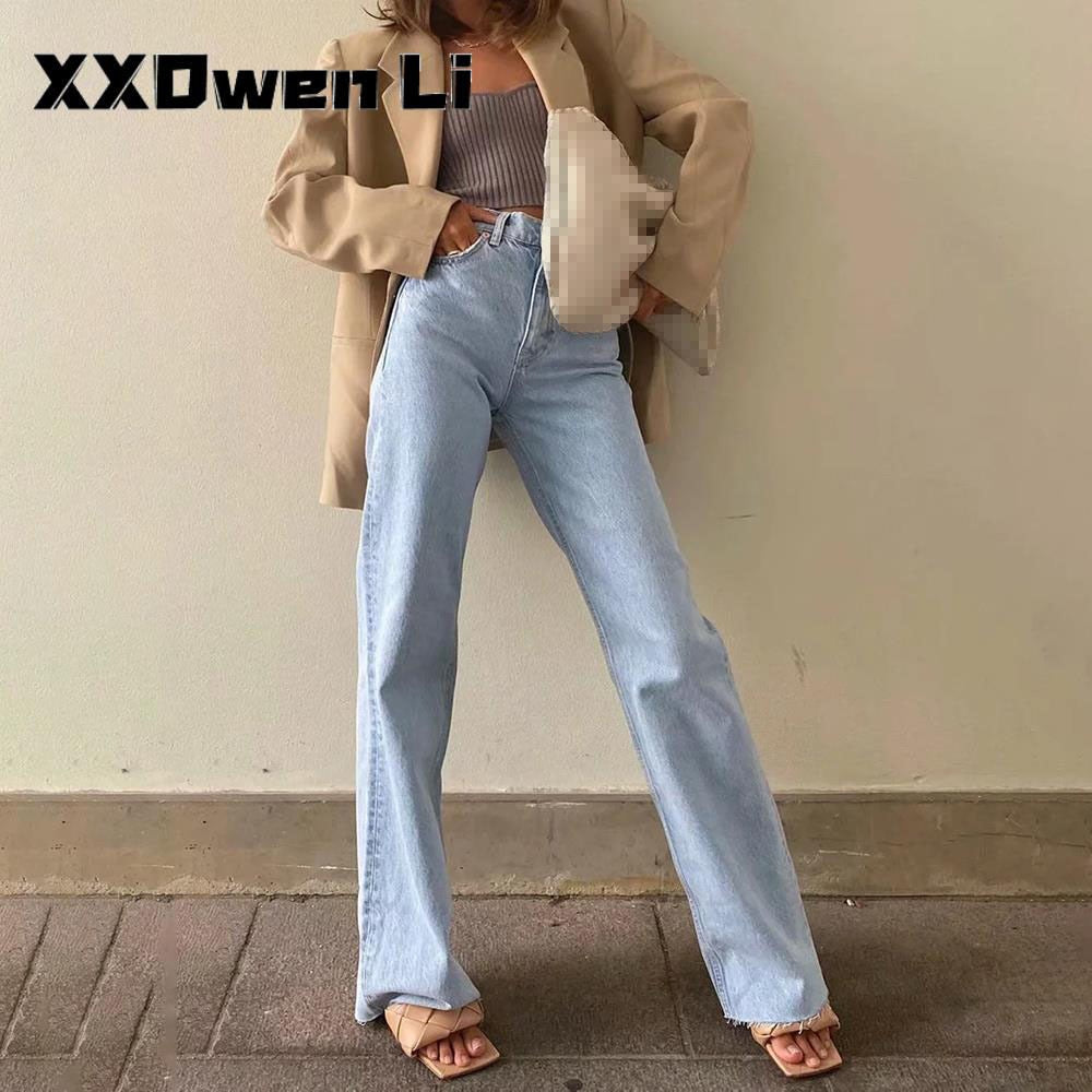 Wide Leg Pant Women Jeans Autumn Winter High Waist Slouchy Black Straight Leg Denim Trouser Fall 2022 Casual High Street Clothes