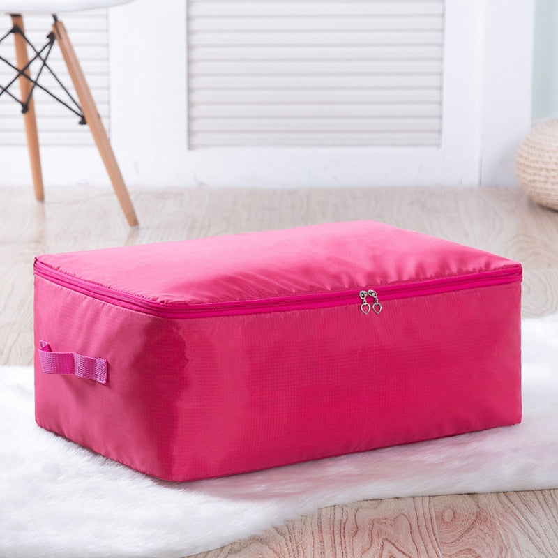 Closet Organizer 130g Simple Pure Color Wrap Clutter Storage Bag Zip Lock Plastic Bag Luggage Organizer Oxford Quilt Storage Bag