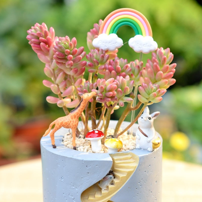 Creative Animal Resin Flowerpot Succulents Planter Water Planting Container Rabbit Hedgehog Decorative Pot Desktop Ornament home