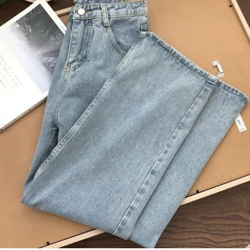 Streetwear High Waist Women&#39;s Fashion Jeans Woman Girls Women Wide Leg Pants Trousers Female Jean Femme Denim Bagge Mom Jeans