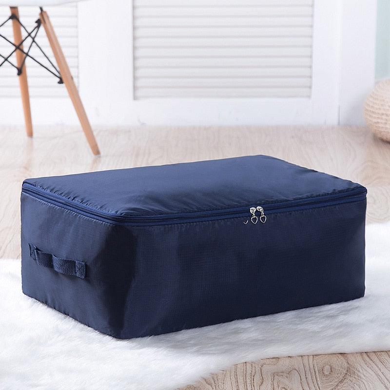 Closet Organizer 130g Simple Pure Color Wrap Clutter Storage Bag Zip Lock Plastic Bag Luggage Organizer Oxford Quilt Storage Bag