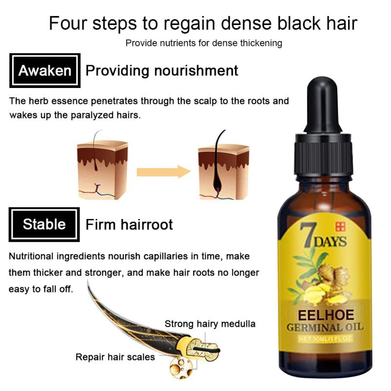 Hair Growth Products For Men Women Ginger Fast Growing Hair Essential Oil Beauty Hair Care Prevent Hair Loss Oil Scalp Treatment