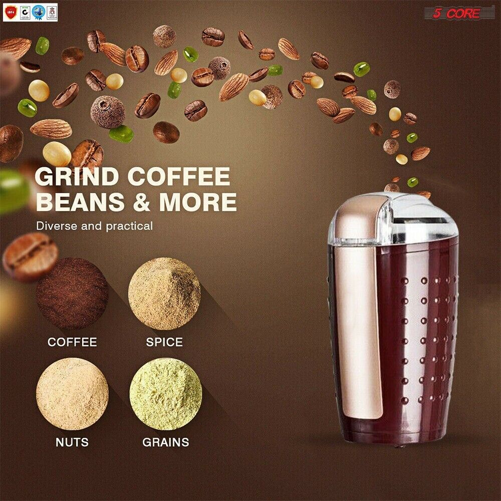 5Core Electric Coffee Grinder Spice Grinders Large Portable Compact