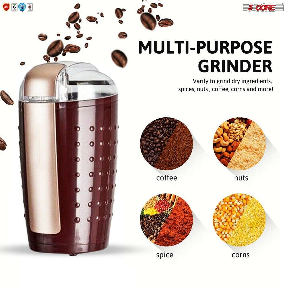 5Core Electric Coffee Grinder Spice Grinders Large Portable Compact