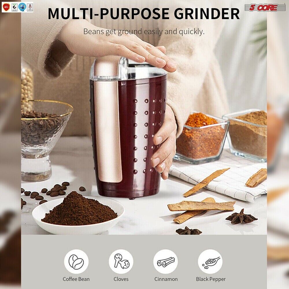 5Core Electric Coffee Grinder Spice Grinders Large Portable Compact