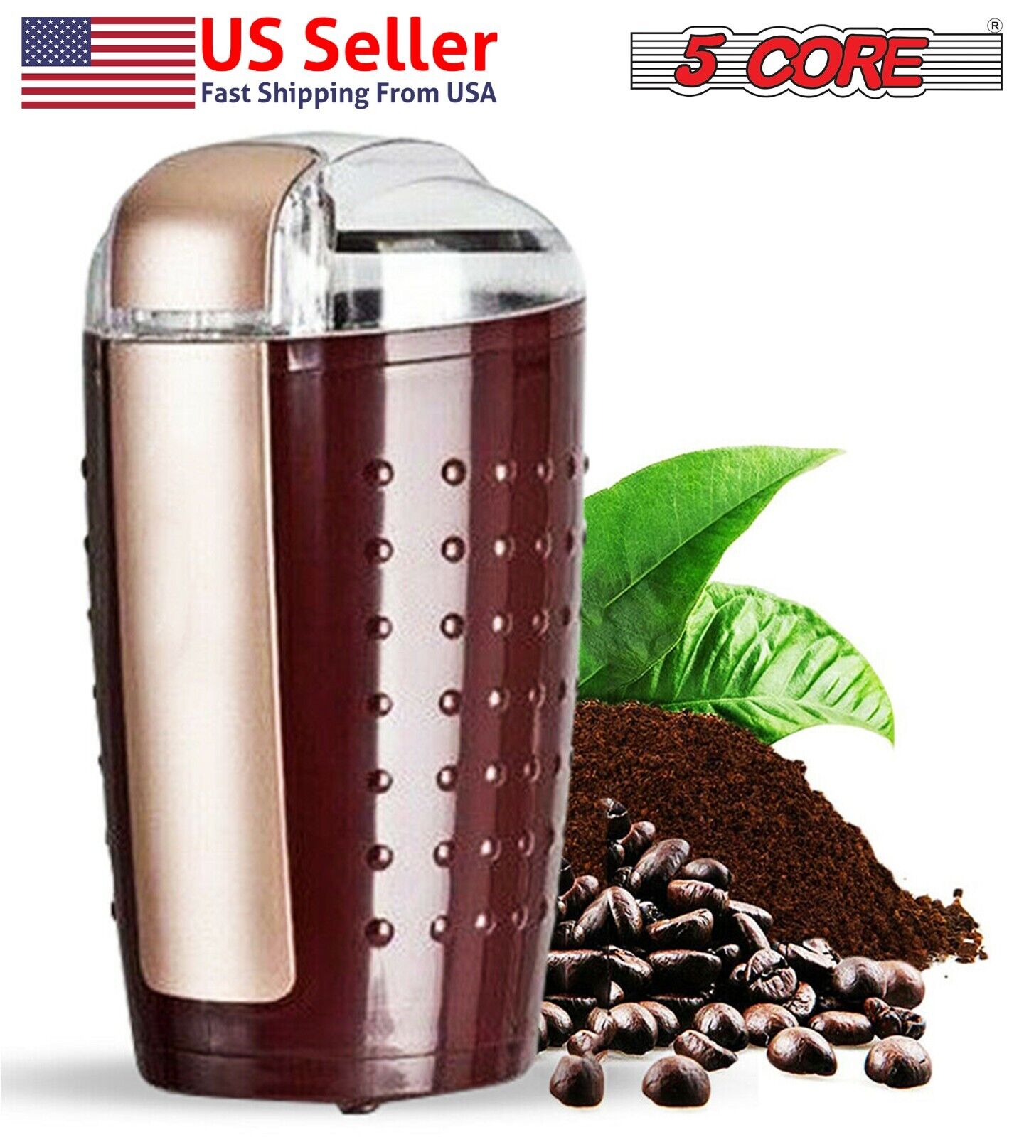 5Core Electric Coffee Grinder Spice Grinders Large Portable Compact